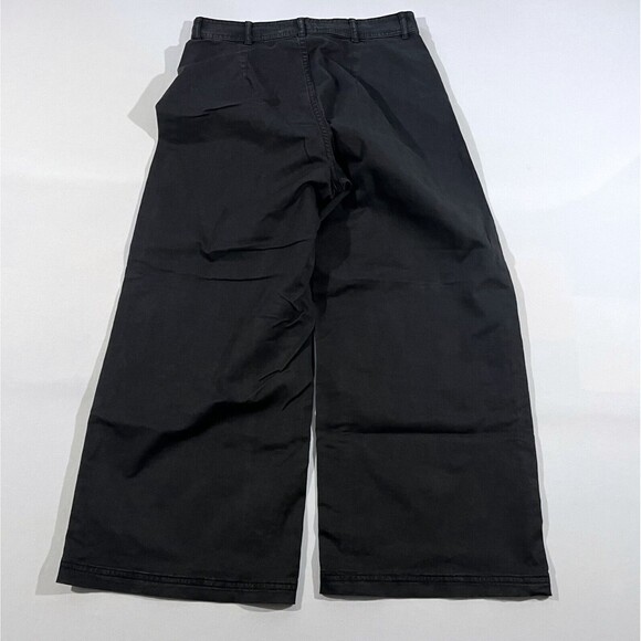 EVERLANE Womens Black Cropped Wide Leg High Rise Denim Pants Jeans Size 4 - Picture 8 of 9
